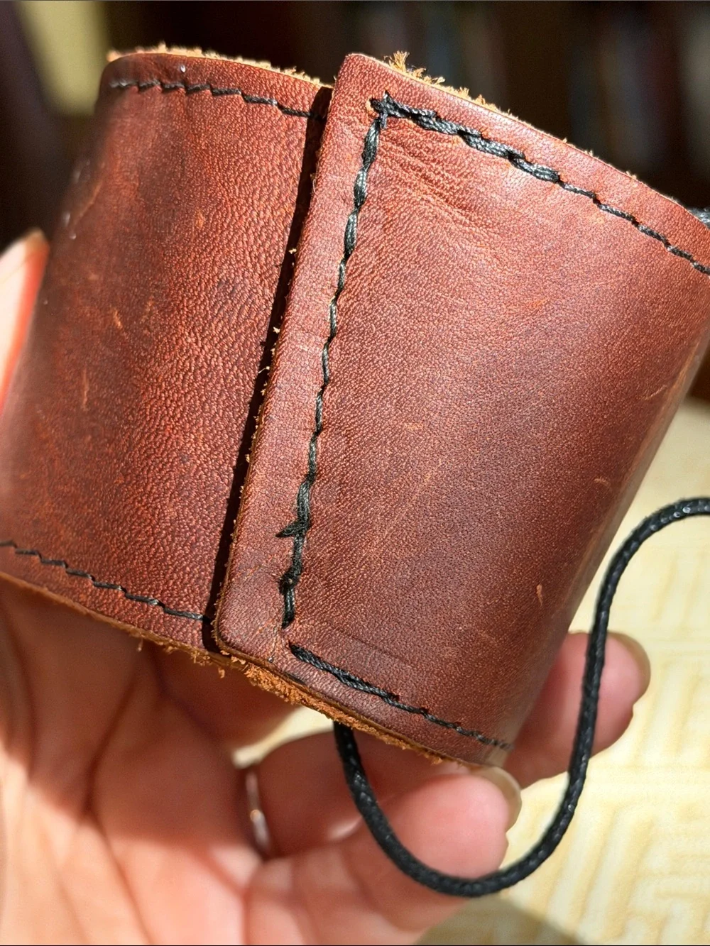 NWT Starbucks Brown Leather Reserve Roastery Chicago Cup Sleeve Coozie